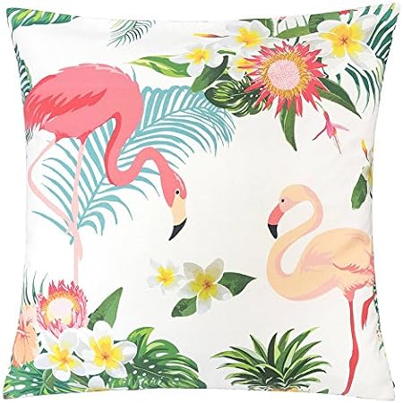 Amazon Com Homey Cozy Outdoor Accent Pillow Cover Flamingo