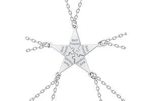 Best Friends Necklaces for 5 Sister Matching Star Pendant Necklace for Women Bestie Friendship Necklaces Gifts for Best Frien