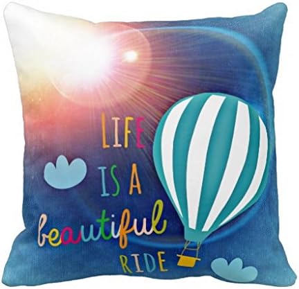 Life Is A Beautiful Ride Hot Air Balloon Design Throw 1818 pillow Case