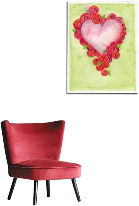 Amazon Co Jp Longbuyer 壁紙 花のハート 水彩画 イラスト 壁画 16インチxインチ 24 X32 ホーム キッチン