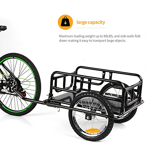 IKAYAA Folding Bike Cargo Trailer Hand Wagon Bicycle Luggage Trailer