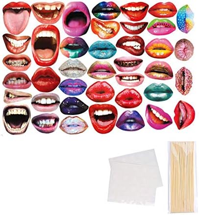 KEYkey Wedding birthday party lips Funny styling propsFunny Lip Mouth Prop on Stick 2Set Wedding Graduation Favor Party
