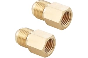 Hgzaccompany Brass Tube Flare Fittings,Union Connector Gas Adapter, Brass Tube Coupler 3/8 inch Male Flare to 3/8 inch Female NPT 2 Pack