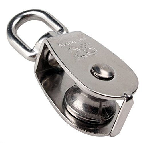 SamIdea(TM) M25 25mm 304 Stainless Steel Swivel Wire Rope Single-Sheaved Pulley Roller - Thumbnail 2