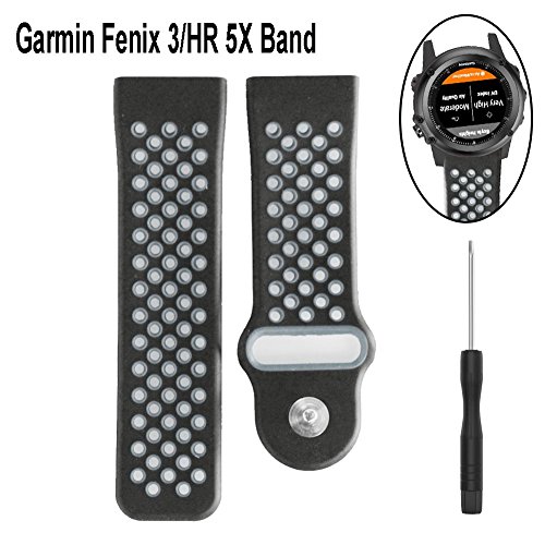Garmin Fenix 3/Fenix 5X Watch band-Budesi Replacement Silicone Bands Watch Accessory Band for Garmin Fenix 3/Fenix 3 HR/Fenix 5X Smart Watch