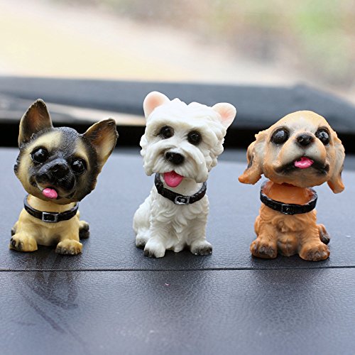 Cute Dog Bobblehead Doll Car Accessories Dashboard Decorations Car Home Office Ornaments 6 Pcs