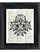 Dictionary Art Print - Day of the Dead Sugar Skull - Printed on Recycled Vintage Dictionary Paper - 8