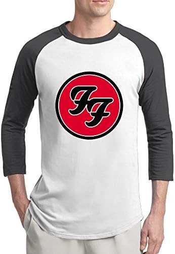 JUYHJYUHF Man 3/4 Sleeve Foo Fighters Logo Raglan Shirts Personalized Baseball Tees