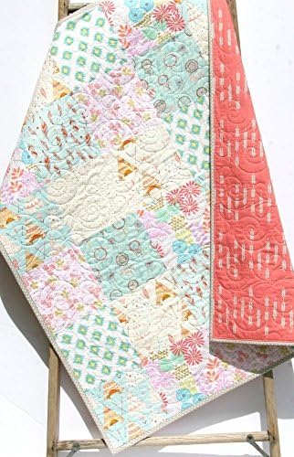 Tribal Baby Girl Quilt Aztec Arrows Low Volume Pastel Shabby Chic Crib Bedding Nursery Coral Pink Blue Gold Teepee Dream Catcher Flowers