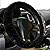 Zone Tech Luxurious Non-slip Car Decoration Steering Wheel Plush Cover - Black Authentic Sheepskin Thermal Steering Wheel Cover