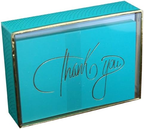 Foil Thank You on Green - Pictura Box of 14 Thank You Cards