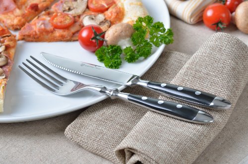 GRÄWE 6 stuks steakmessen serie 'Nürnberg ' zware gesmede uitvoering - Image 4