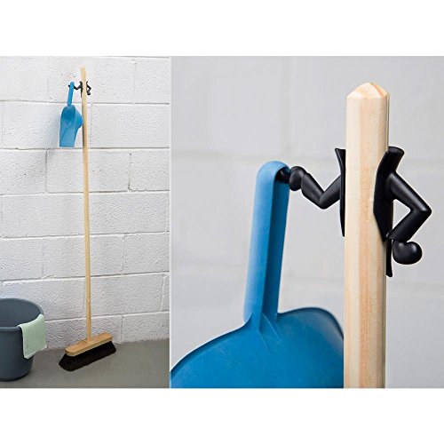 Peleg Design Mr. Brooman Black Dustpan Holder & Broom Hanger Health & Household, Household Supplies, Household Cleaning