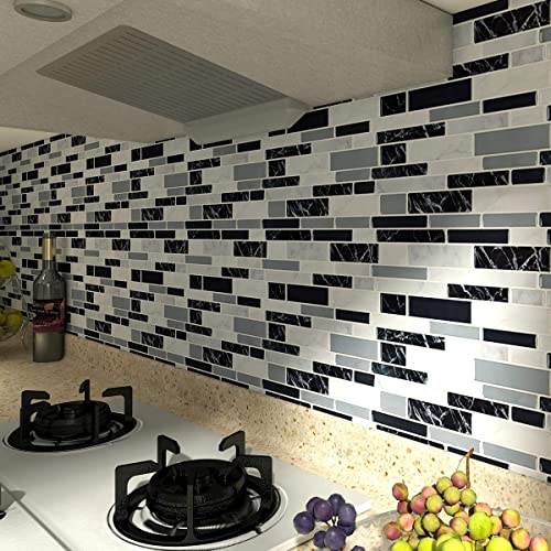 LONGKING 10Sheet Peel and Stick Tile Backsplash, Vinyl 3D Self