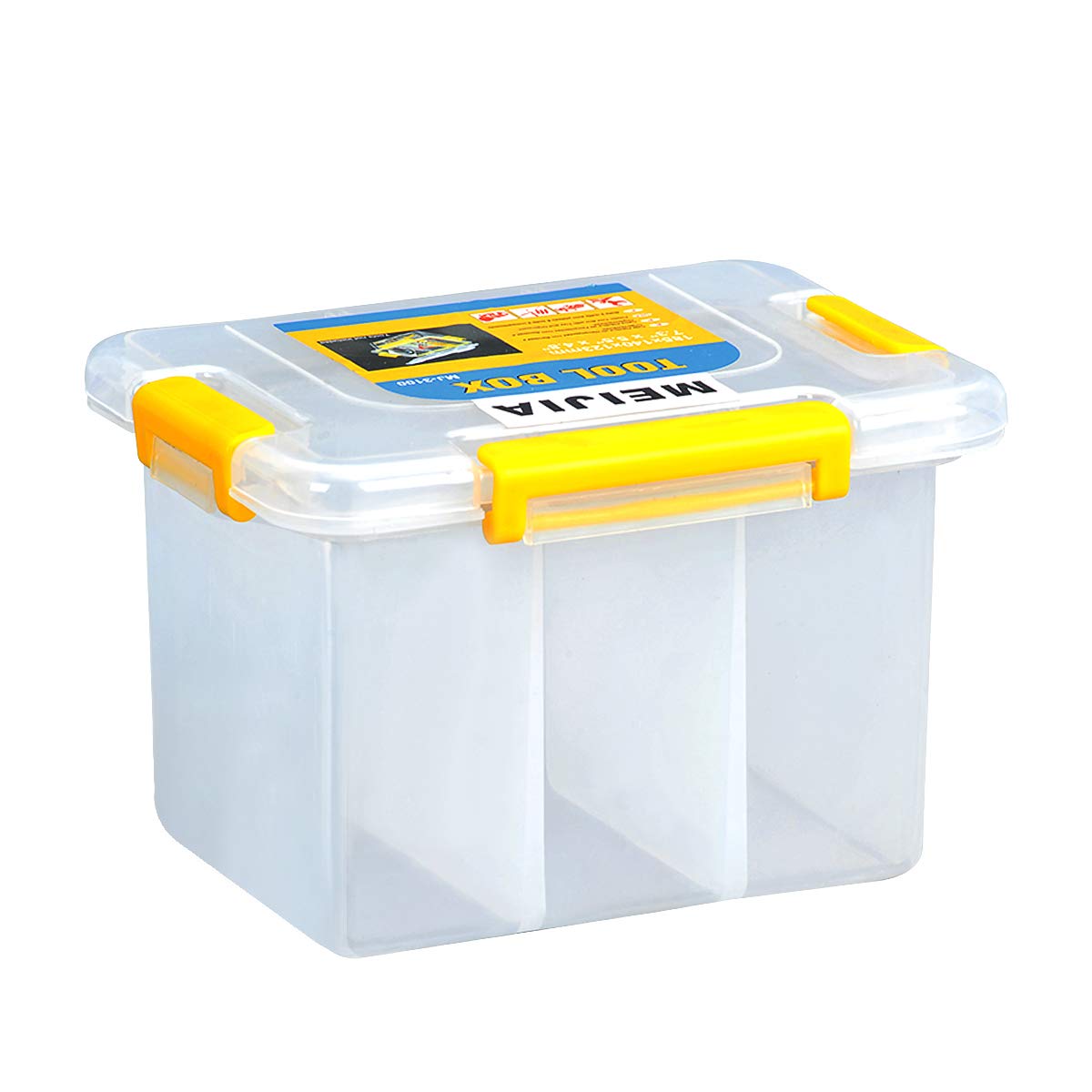 MEIJIA Plastic Tool Organizers With Removable Dividers,Plastic Storage Organizer Box (7.5")