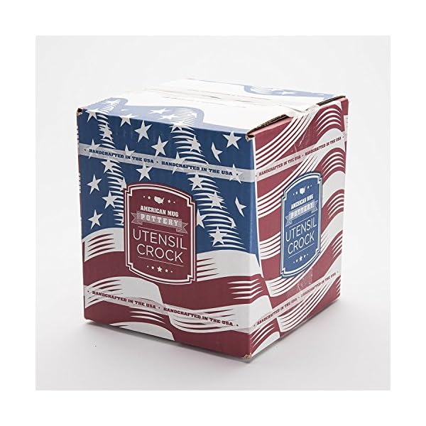 American Mug Pottery Ceramic Utensil Crock Utensil Holder, Made in USA, Turquoise The Home