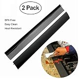 Silicone Gap Cover Seals Strip Stopper Filler Between Kitchen Stove Counter Oven Washer Dryer (2 Pack,Black)