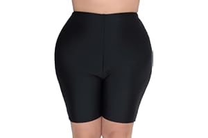 JOYBIK Women's 7" Plus Size High Waisted Boardshorts Swimsuit Boy Shorts Bikini Bottoms Swim Shorts