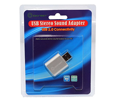 IO Crest SY-AUD20205 USB to Audio Adapter Convert PC USB Port into a Stereo Sound Card for Windows & Mac SILVER