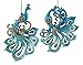 Sparkling Teal Peacock Hanging Christmas Ornaments - 2 Pack