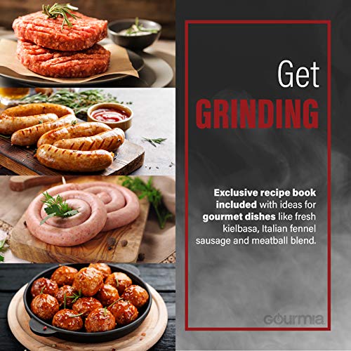 Gourmia Electric Meat Grinder 500 1000 Watt Max 3 Stainless steel grind