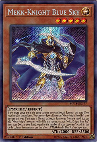 Yu-Gi-Oh! - Mekk-Knight Blue Sky (MP18-EN177) - 2018 Mega-Tin Mega Pack - 1st Edition - Secret Rare