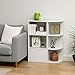 IRIS USA Small Spaces Wood, Bookshelf Storage Shelf, Bookcase, 3-Tier - Corner, White,596326