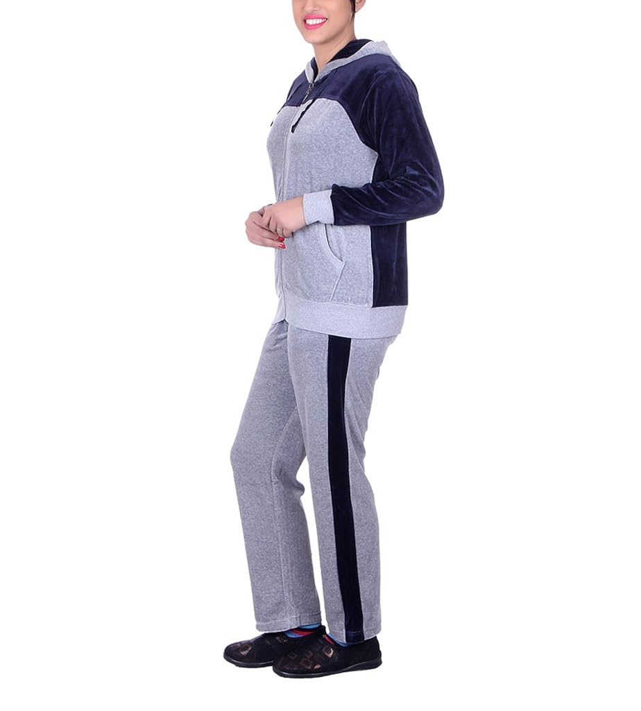 vivid bharti style hood cotton velvet/shearing tracksuit