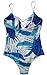 Sondiborn Swimwear Women's One Piece Criss Cross Front Swimsuit Solid Color Floral Print Monokini (S, Floral Print #5)