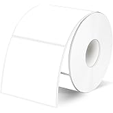 White Square Thermal Labels Printer Stickers- 2" x 2", Self-Adhesive Square Direct Thermal Labels Stickers, Waterproof/Perforation Line Design- 300 Sheets