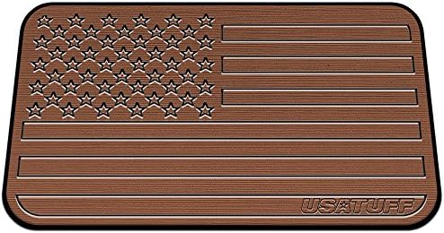 USATuff - Deck - Cooler Pad - Fits ORCA 40QT - Dual Layer Anti-Slip Closed-Cell Foam - Light Gray / Tan - USA Flag