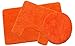 Hailey 3 Piece Bath Rug Set, Orange