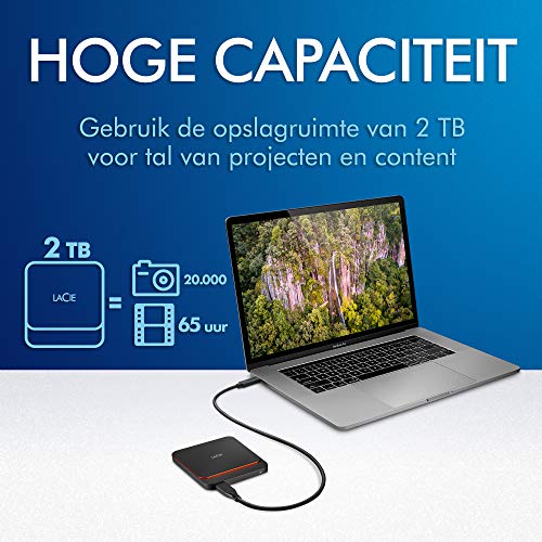 LaCie Portable SSD, 1 TB, Externe SSD, Zwart, USB-C, USB 3.2 Gen 2, snelheden tot 1050 MB/s, voor Mac/PC/iPad, 1 maand… - Image 4