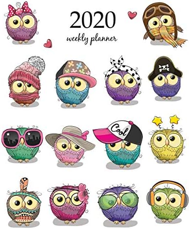 2020 Weekly Planner: Calendar Schedule Organizer Appointment Journal Notebook and Action day With Inspirational Quotes Set of cute cartoon owls on a white background (Weekly & Monthly Planner 2020) Paperback – July 24, 2019