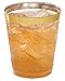 Gold Plastic Clear Cups | 8 oz. 50 Pack | Disposable Party Cups with Gold Rim | Fancy Wedding Tumblers | Elegant Party Supplies & Decorations | Old Fashioned Tumblers [Drinket Collection]