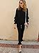 SweatyRocks Women's Casual High Waist Leggings Ruffle Hem Stretchy Work Pants Black L