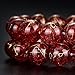 RUBYCA Round Crackle Druk Czech Crystal Splash Glass Beads for Jewelry Making 8mm Strand Dark Red)