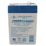 Powersonic PS-640F1 - 6 Volt/4.5 Amp Hour Sealed Lead Acid Battery with 0.187 Fast-on Connector