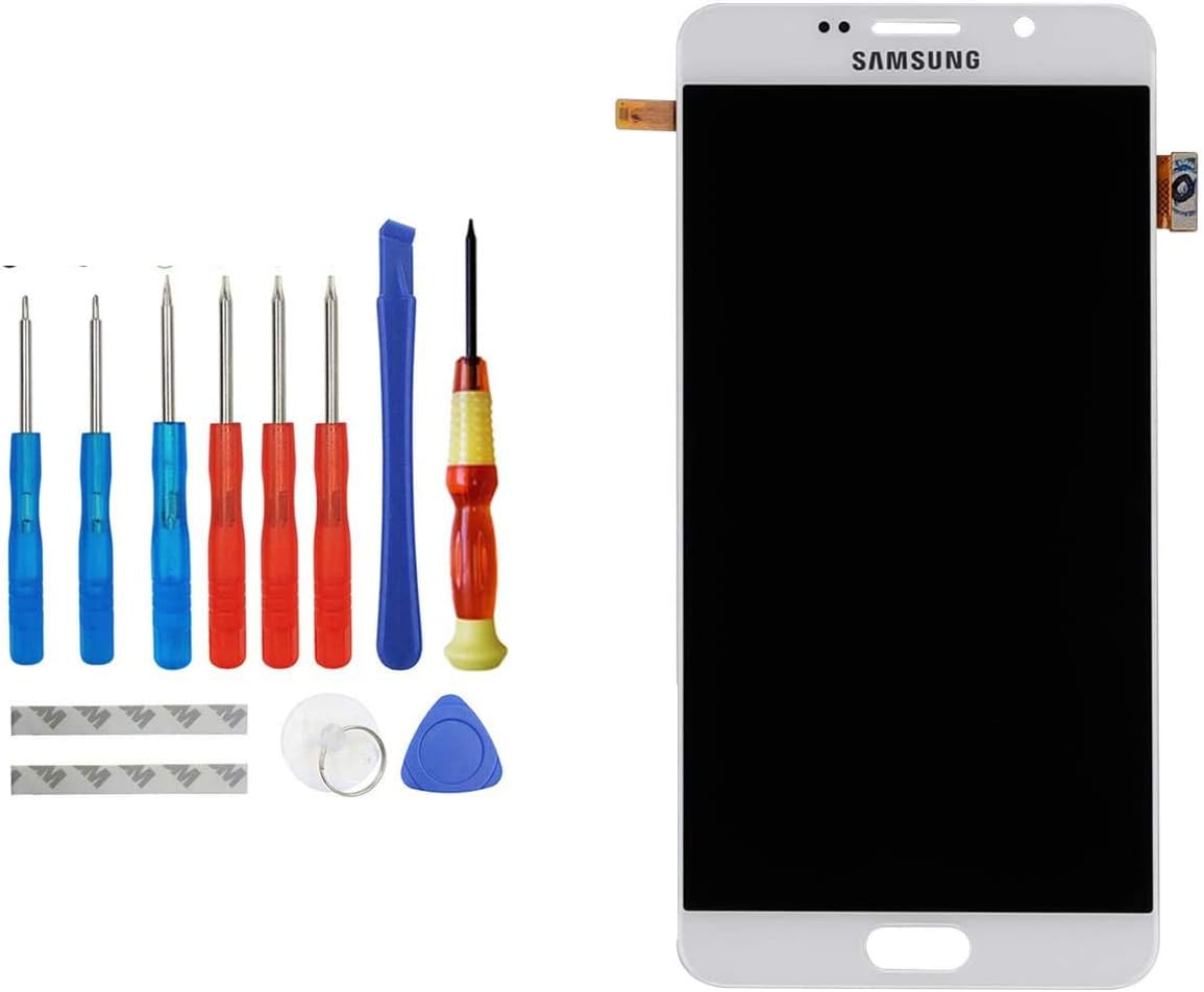 E-YIIVIIL Super AMOLED Replacement Screen Compatible with Samsung Galaxy Note 5 N9200 N920 Super AMOLED Display Assembly Touch Screen with Toolkit (White)