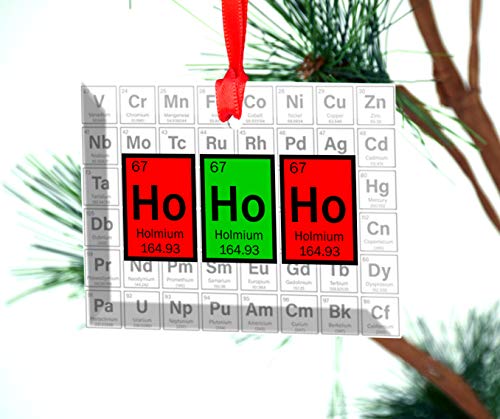 Ho Ho Ho Periodic Table of Elements Glass Christmas Ornament - Thumbnail 5