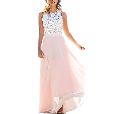 Longra Femmes Dentelle Plage Longue Robe Amazonfr