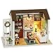 Flever Dollhouse Miniature DIY House Kit Creative Room with Furniture for Romantic Gift (Happy Time Plus Dust Proof Cover)