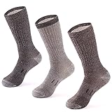 MERIWOOL 3 Pack Merino Wool Crew Socks - Small