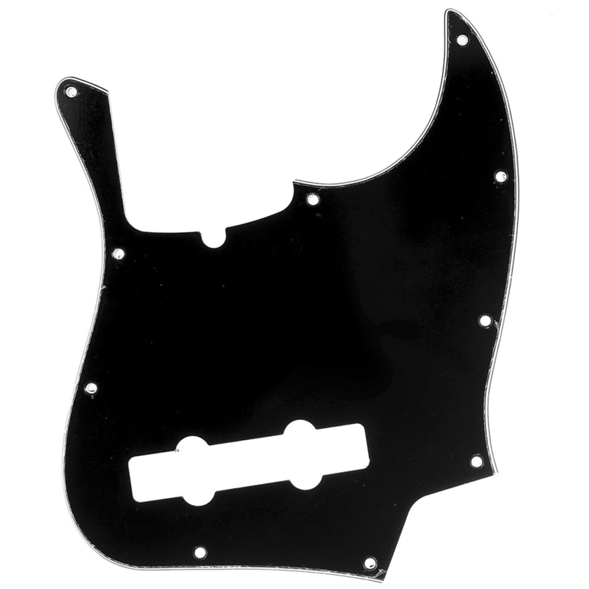 Musiclily Pro 5-String 10-Hole Contemporary J Bass Pickguard for Fender American Jazz Bass, 3Ply Black