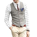 Zicac Men's Unique Advanced Custom Vest Skinny Wedding Dress Waistcoat (XS,Light Gray)