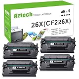 Aztech Compatible Toner Cartridge Replacement for HP 26X CF226X 26A CF226A M402n M402dw M426fdw M426fdn (Black, 4-Pack)