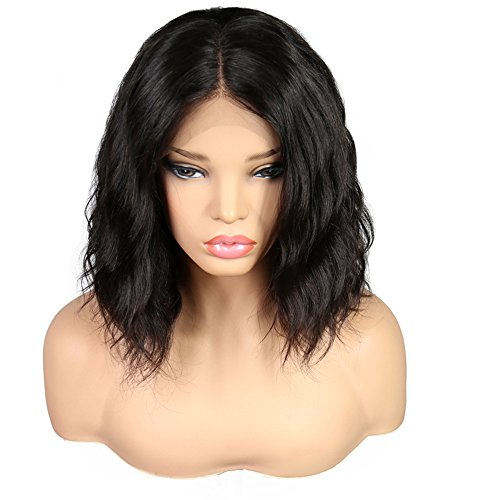 New Friend Short Bob Synthetic Lace Front Natural Looking Wig Heat Resistant Replacement Wig for Women 16 inches Black(16