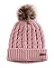 Brook + Bay Pom Pom Beanie Winter Hat for Women - Faux Fur Pompom Warm, Thick & Chunky Soft Cable Knit Hats - Cute & Trendy Cold Weather Knitted Caps - Stylish & Trendy Snow & Ski Beanies for Ladies