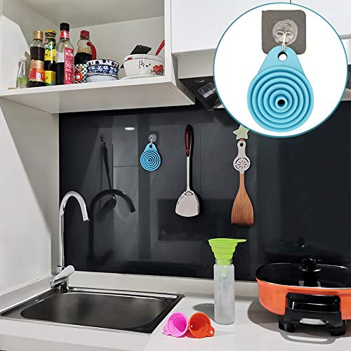 Silicone Collapsible Funnel Set of 4, 2 Small and 2 Large, Foldable Kitchen Funnel for Water Bottle Liquid Powder Transfer, Food Grade BPA free, Dishwasher Safe
