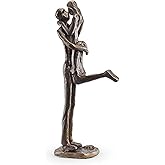 Danya B. ZD12056 Metal Art Shelf Décor - Contemporary Sand-Casted Bronze Sculpture - Passionate Kiss